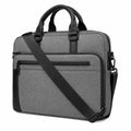 Laptoptasche 40 cm Grau aus Textil mit Schultergurt und Reißverschluss
