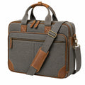 Laptoptasche 42 x 12 x 32 cm aus Textil Grau Braun mit Schultergurt und Reißverschluss
