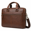 Laptoptasche 40 x 8 x 30 cm aus Kunstleder Braun mit Schultergurt