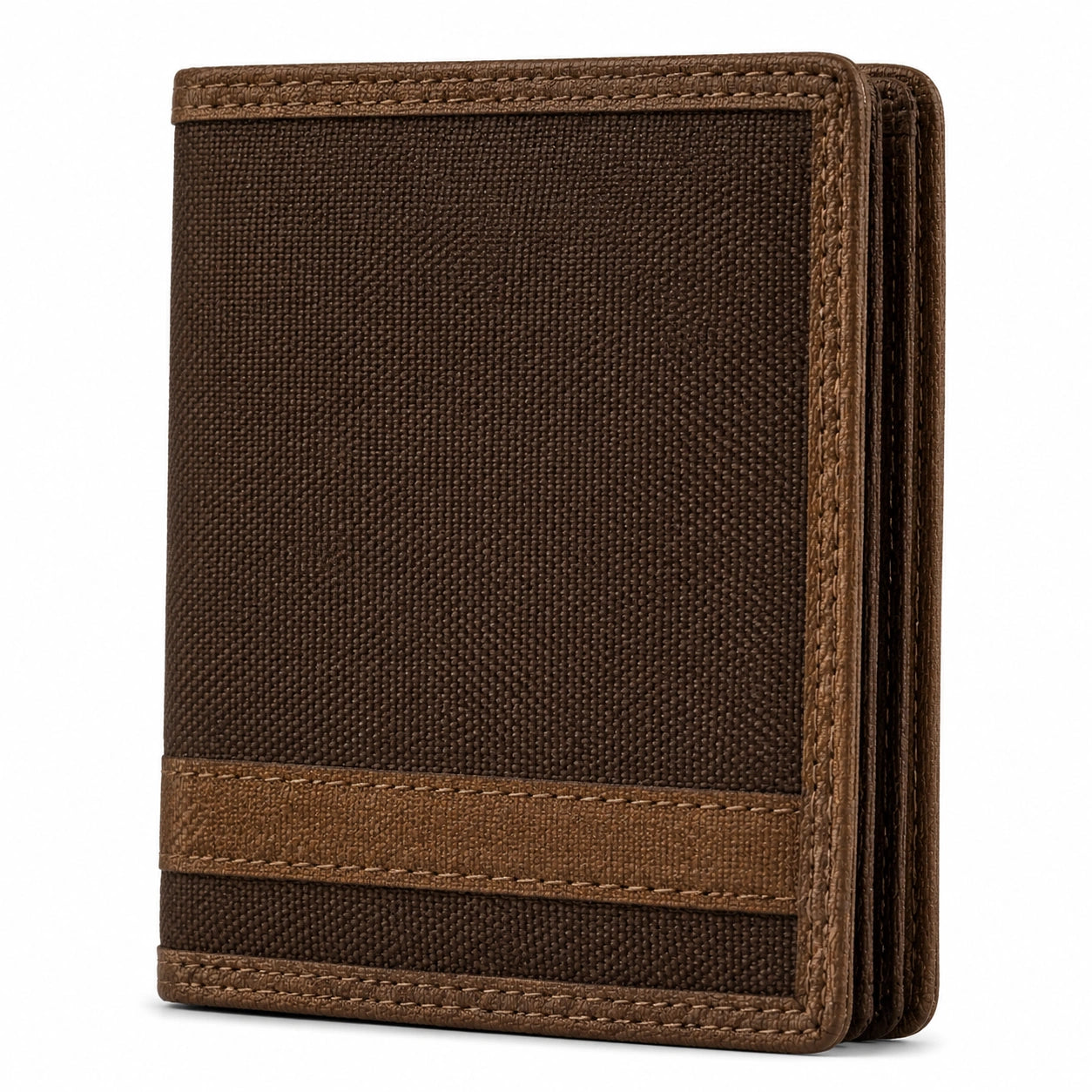 Kartenetui 11 x 8 x 1 cm Braun Kunstleder und Textil kompakt