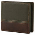 Geldbörse 12 x 9.5 x 1.5 cm Kunstleder Grün Braun zweifarbig klappbar