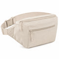 Gürteltasche 30 x 8 x 16 cm Textilgewebe Beige mit Reißverschluss und verstellbarem Gurt