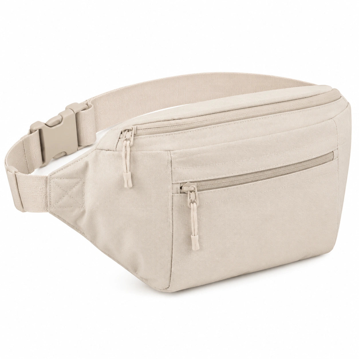 Gürteltasche 30 x 8 x 16 cm Textilgewebe Beige mit Reißverschluss und verstellbarem Gurt