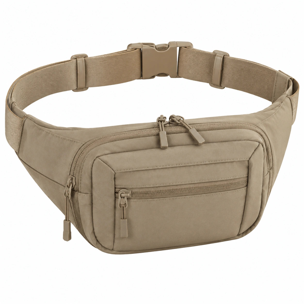 Hüfttasche 30 x 14 x 10 cm Textil Khaki mit Reißverschlussfächern