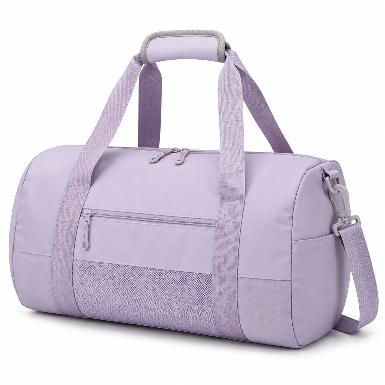 Sporttasche 45 x 25 cm aus Polyester in Flieder mit Reißverschluss für Sport und Reisen