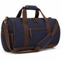 Sporttasche 50 cm aus Canvas Blau Braun mit verstellbarem Schultergurt