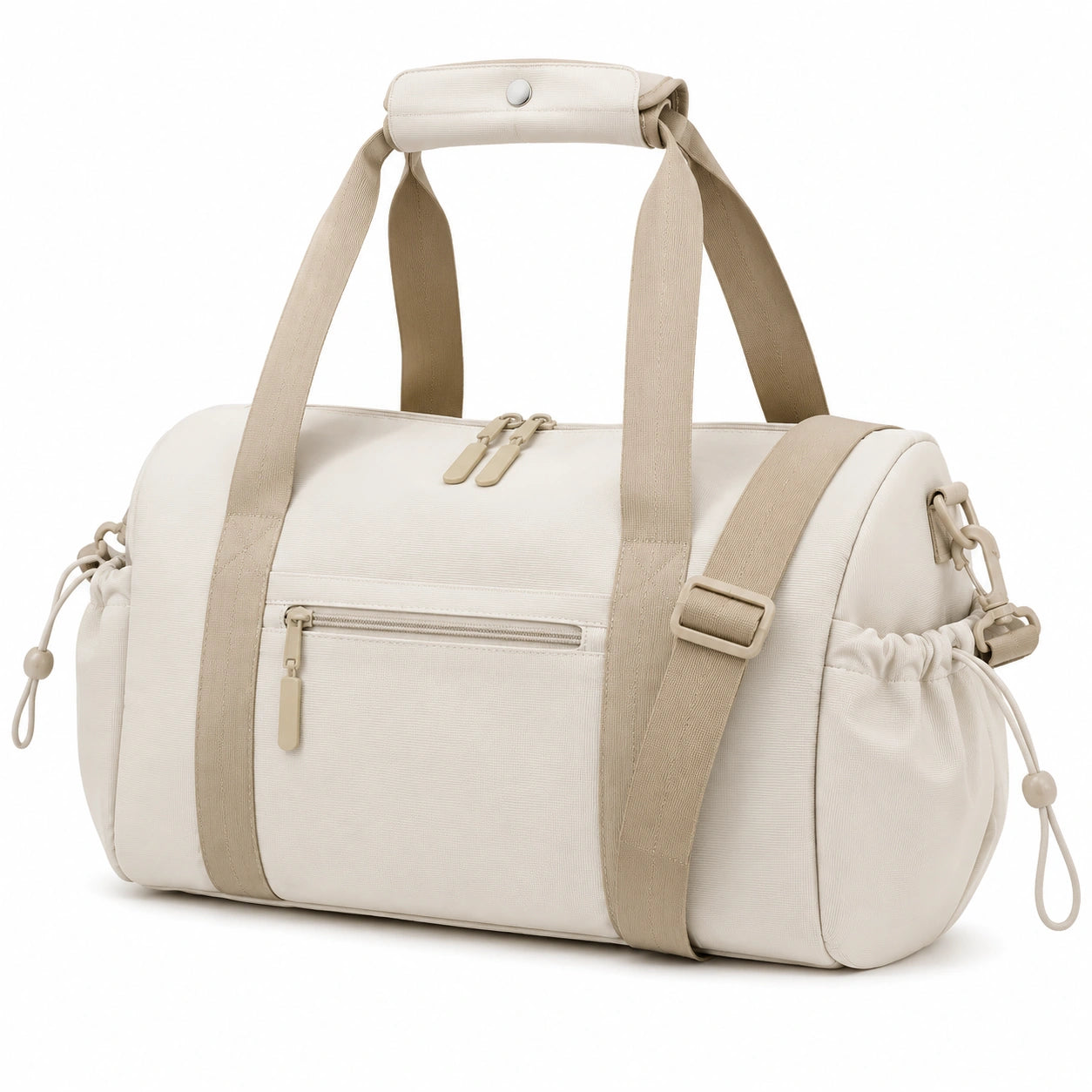 Sporttasche 48 x 25 x 28 cm aus Textil in Creme Beige mit Schultergurt
