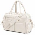 Reisetasche 45 x 25 x 28 cm aus Nylon Creme mit Schultergurt