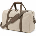 Reisetasche 50 x 25 x 30 cm aus Canvas Beige Braun mit Schultergurt