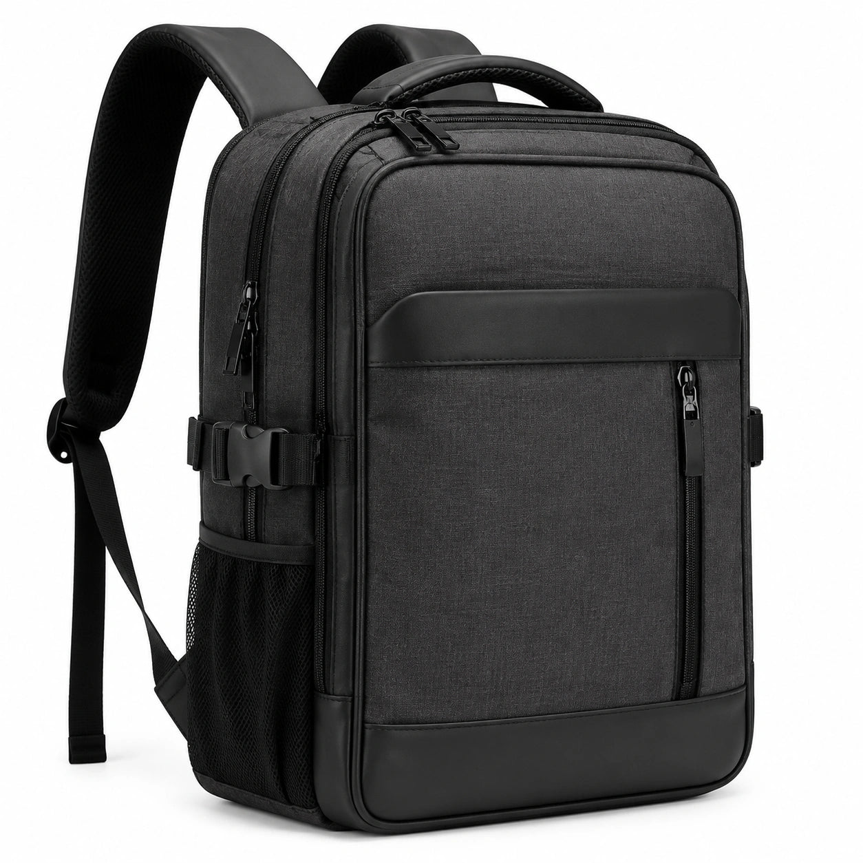 Rucksack 32 x 18 x 45 cm aus Polyester schwarz mit Mehrfachfächern