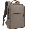 Rucksack 30 x 15 x 42 cm aus Kunstleder in Taupe Braun mit Laptopfach