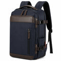 Rucksack 45 x 32 x 18 cm Textil dunkelblau braun für Alltag mit Mehrfachfächern