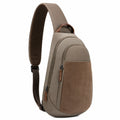 Umhängetasche 32 x 18 x 8 cm aus Textil in Taupe Braun mit Reißverschluss