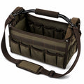Werkzeugtasche 40 cm aus Polyester Olivgrün mit Metallbügel und Schultergurt